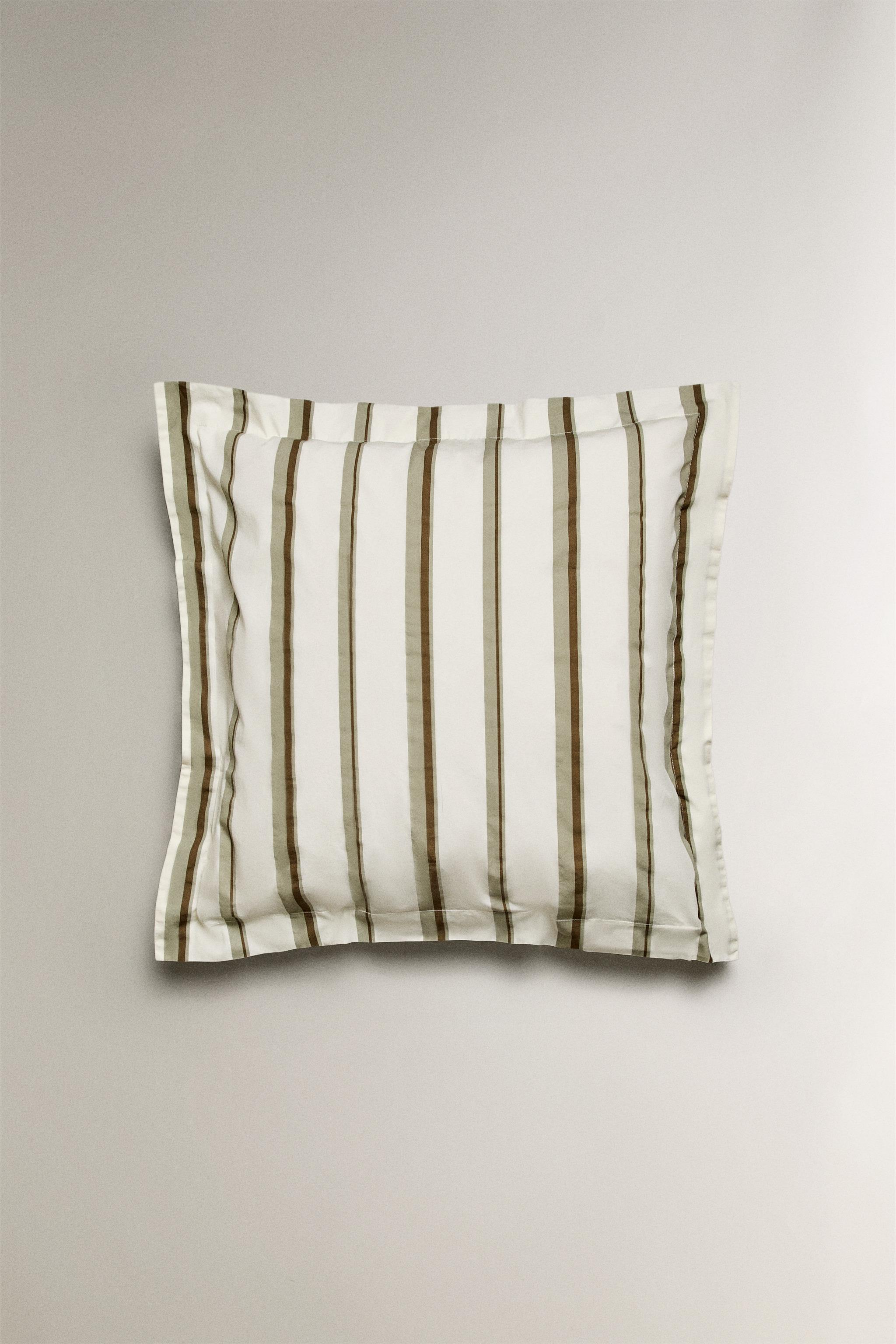 PERCALE COTTON PILLOWCASE WITH STRIPES (300 THREAD COUNT)